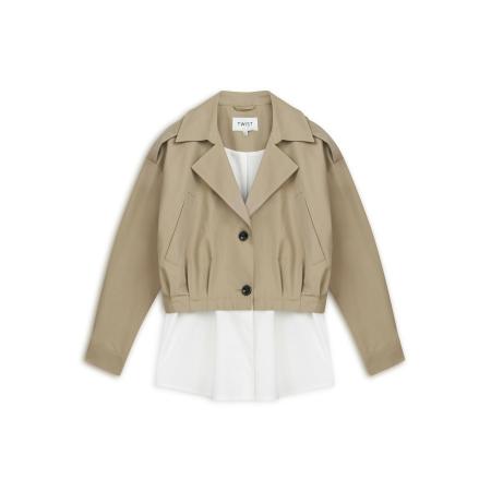 Twist Twist Tussenjas donkerbeige / natuurwit