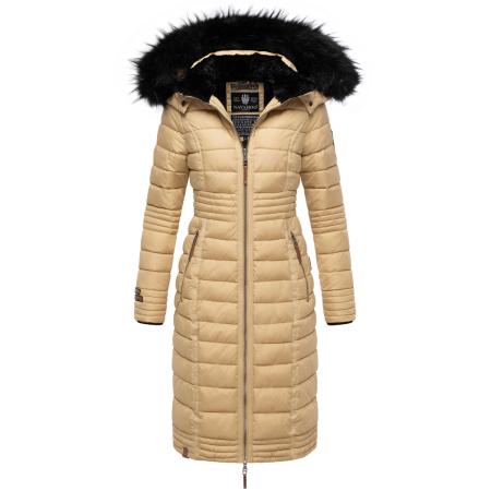 NAVAHOO Wintermantel Umay sand / zwart