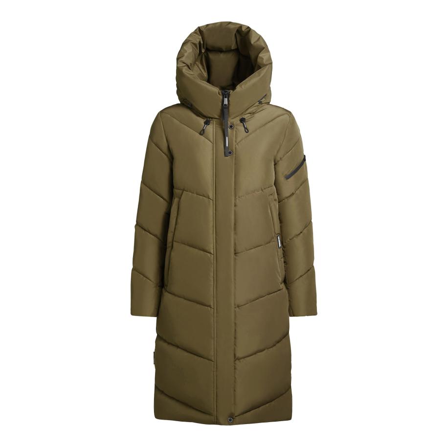 Khujo khujo Wintermantel Jange olijfgroen -