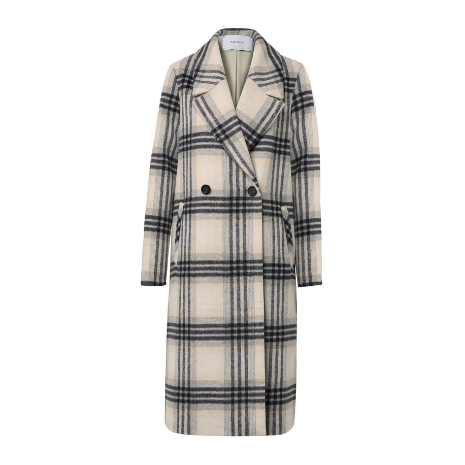 Comma COMMA Tussenmantel ecru / lichtgrijs / zwart -