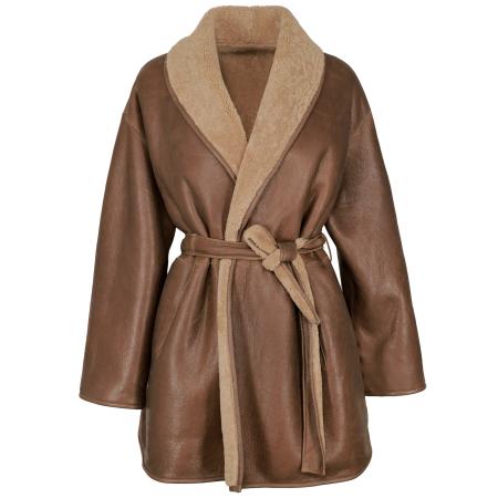 Maze Maze Wintermantel bruin / brokaat