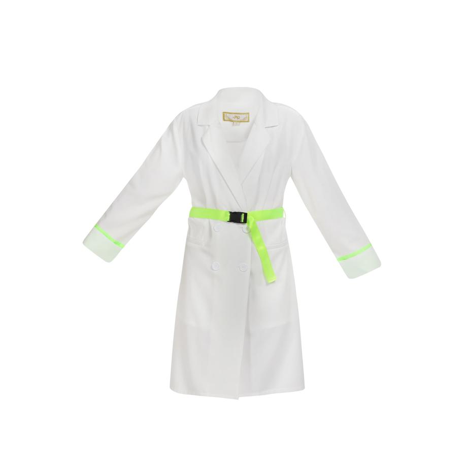 MYMO MYMO Tussenmantel neongroen / wit -