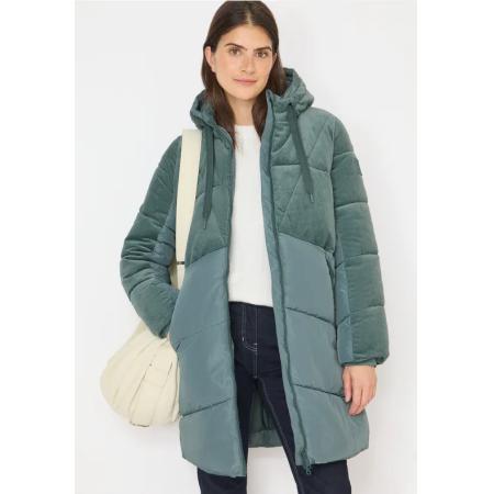 CECIL Pufferjas met ribfluwelen mix