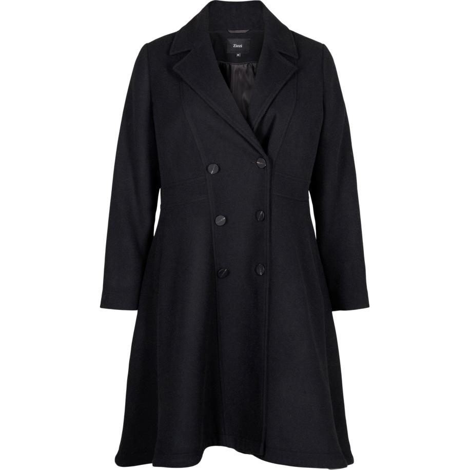 Zizzi Zizzi Wintermantel MAVA zwart -