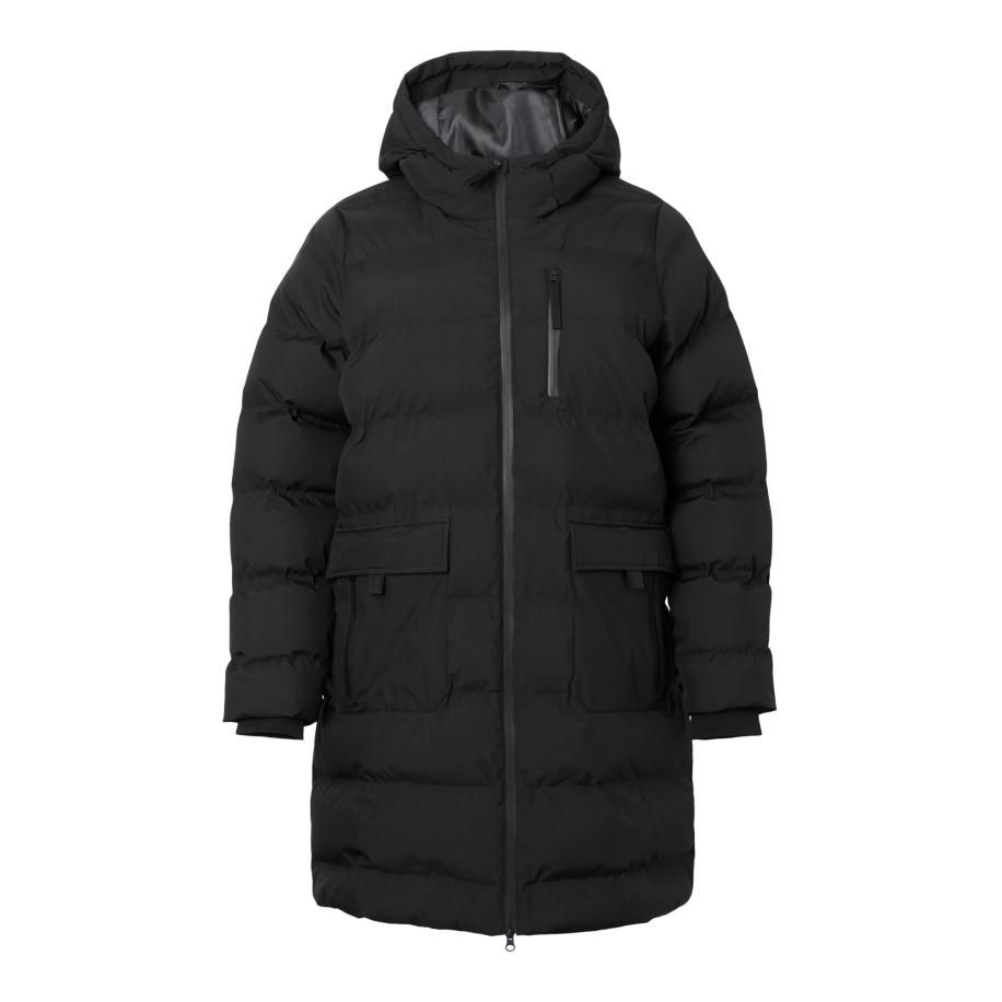 Zizzi Zizzi Wintermantel zwart -