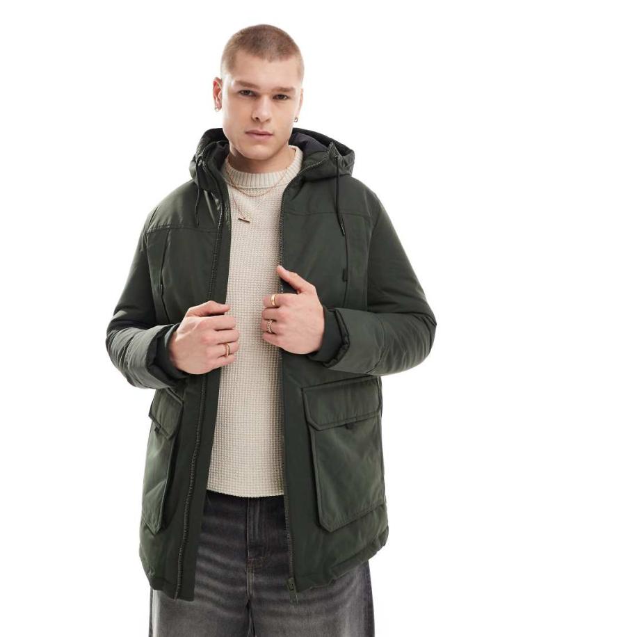 Jack & Jones - Utility parka in kaki-Groen Groen