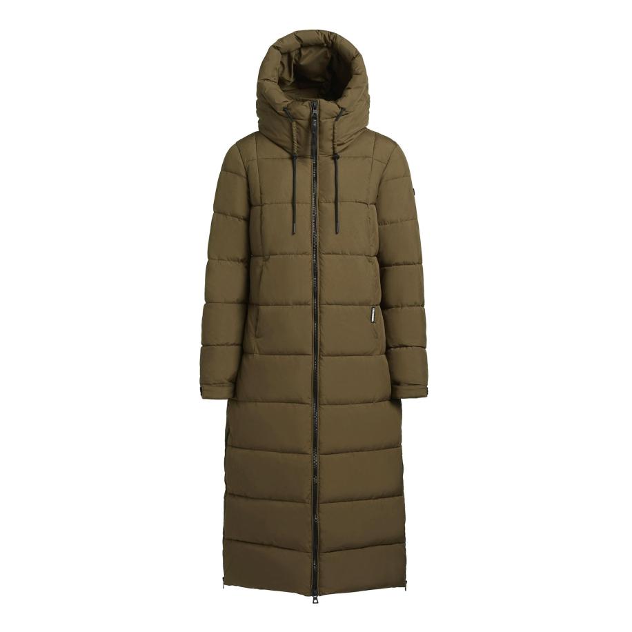 Khujo khujo Wintermantel Deria olijfgroen / zwart -