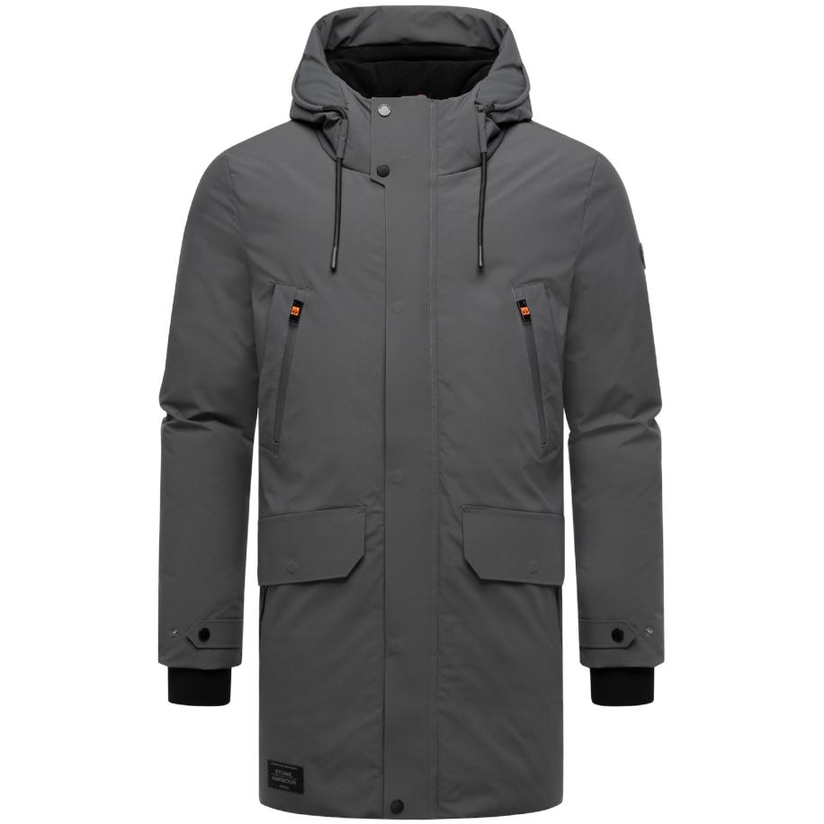 STONE HARBOUR STONE HARBOUR Winterjas Kitraan XX donkergrijs / oranje -