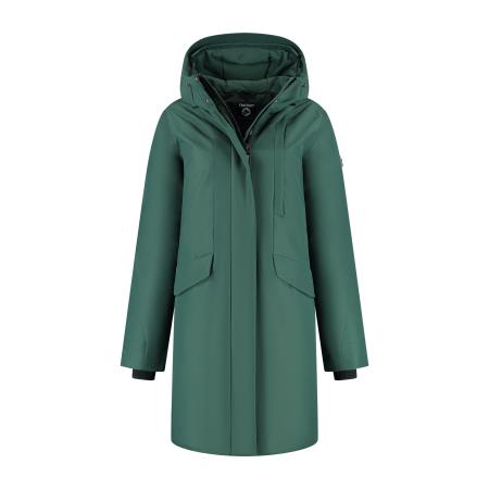 Travelin Travelin Wintermantel Linea donkergroen