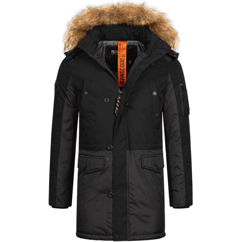 INDICODE JEANS INDICODE JEANS Winterparka Jarl lichtbruin / zwart -