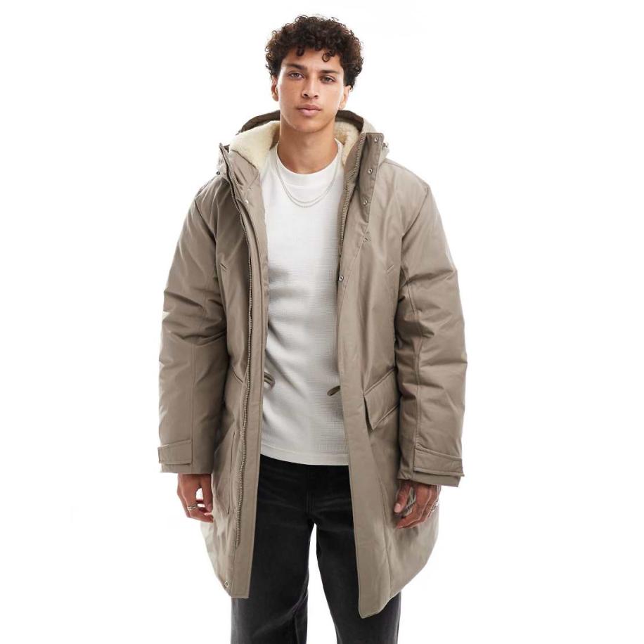 Calvin Klein Jeans - Lange parka in beige-Neutraal Multicolor