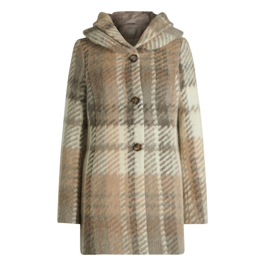 Amber & June Tussenmantel bruin / olijfgroen / wit Wit