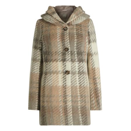 Amber & June Amber & June Tussenmantel bruin / olijfgroen / wit