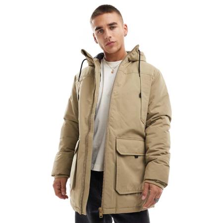 Jack & Jones - Utility parka in beige-Neutraal