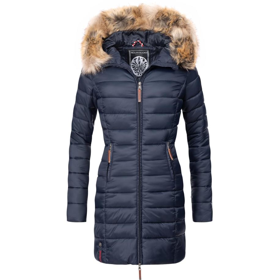 MARIKOO MARIKOO Wintermantel Rose donkerblauw / bruin -