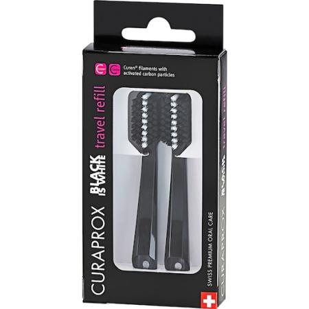 Curaprox Tandenborstels Vervangingsborstelkoppen Travel Black is White Navulling Unisex