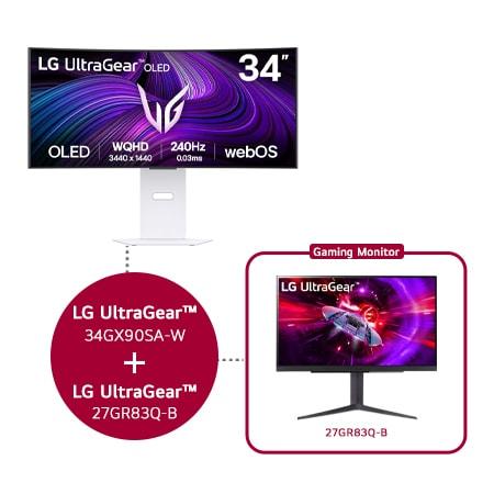 LG 34 UltraGear™ OLED + 27 UltraGear™ QHD Gaming Monitor Bundle - 34GX9.27GR
