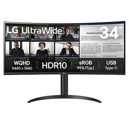 LG 34 LG UltraWide QHD Curved Monitor met USB-C - 34WR55QK