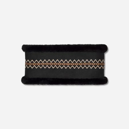 UGG® Atherson Embroidered-hoofdband in Black, Shearling