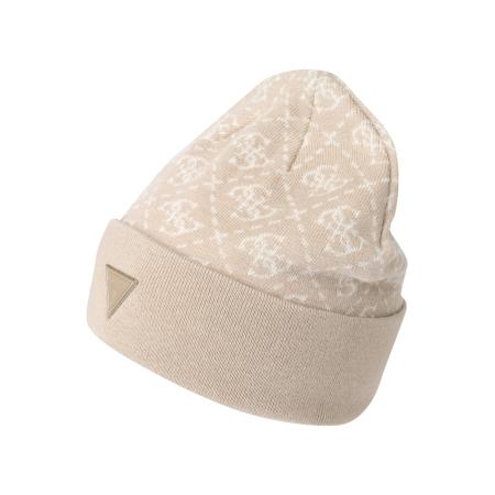Guess GUESS Muts 4G BEANIE beige / wit