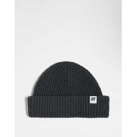 Reclaimed Vintage - Uniseks beanie met wafelstructuur in antraciet, deel van co-ord set-Grijs