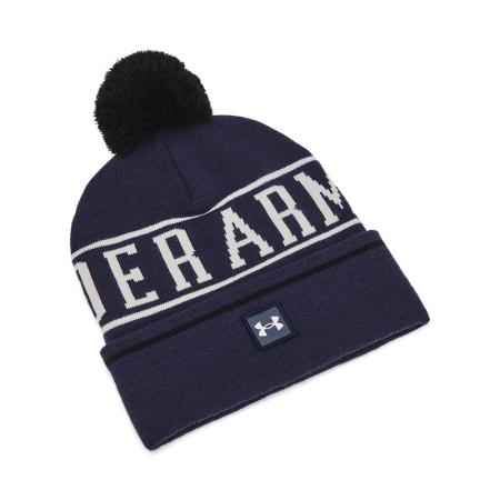 Under Armour Halftime Pom Beanie voor heren Midnight Marineblauw / Summit Wit / Wit ÉÉN MAAT