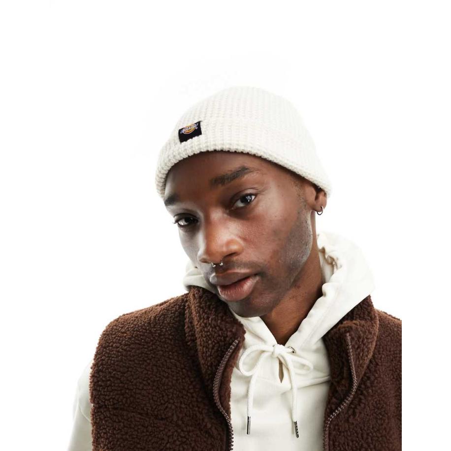 Dickies - Woodworth - Beanie met wafelstructuur in ecru-Neutraal Multicolor