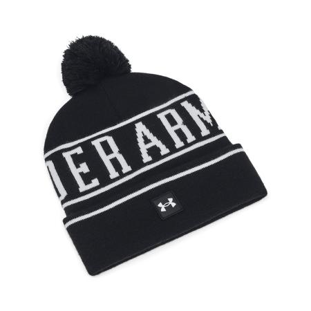 Under Armour Halftime Pom Beanie voor heren Zwart / Wit / Wit ÉÉN MAAT