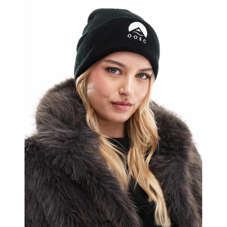 OOSC - Classique - Ski-beanie met wit logo in multi-Zwart Zwart