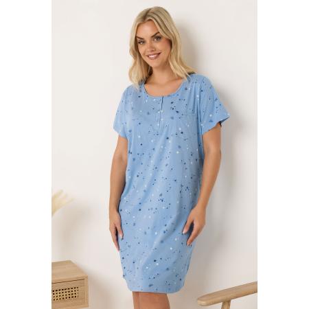 Yours Blauwe Nachtjapon Met Strik En Sterren Size 66-68