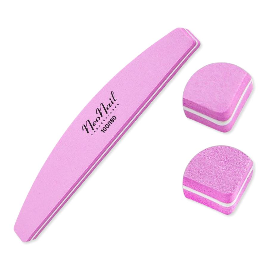 NEONAIL Polijstblok Halve Maan 100/180 - Roze