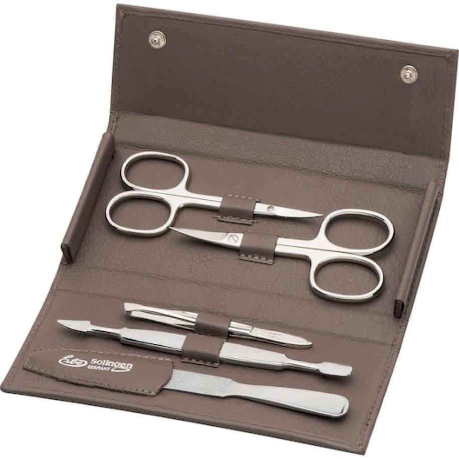 ERBE Manicure-etuis Drukknopenkoffer, 5-delig, taupe Make-Up Tas Dames