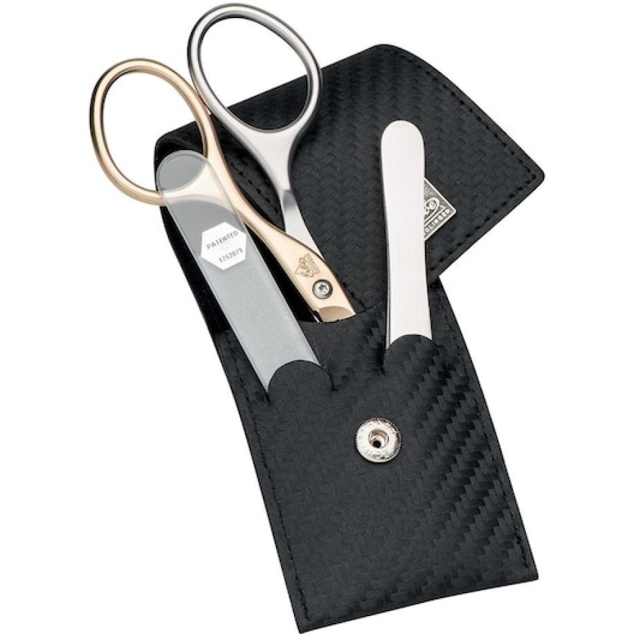 ERBE Manicure-etuis Zaketui, 3-delig koolstofvezel Make-Up Tas Unisex