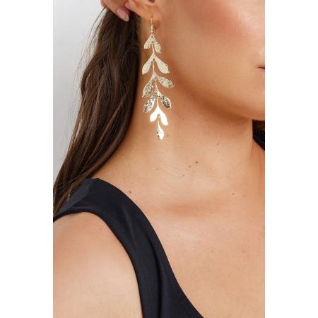 Yours Statement Oorbellen Met Bladeren In Goudsize One Size