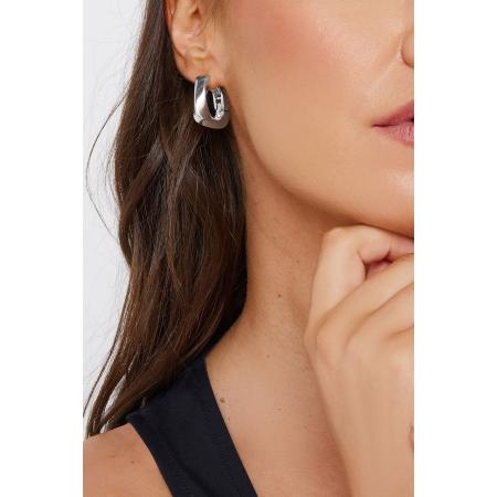 Yours Chunky Oorringen In Zilversize One Size