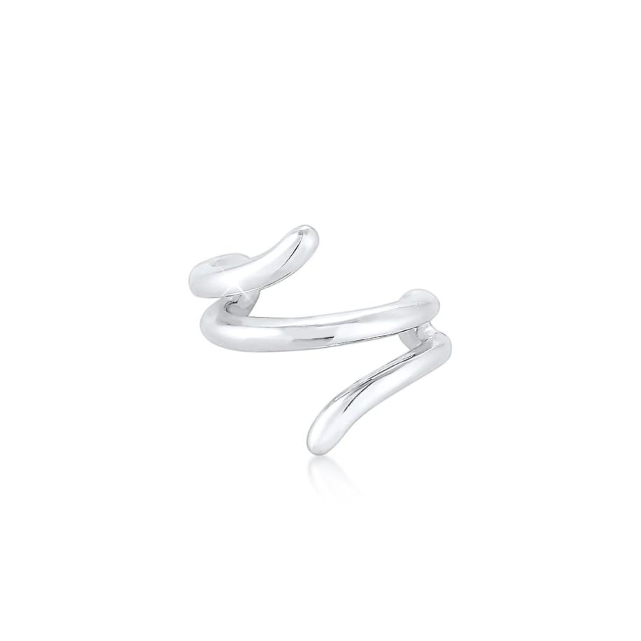 Elli Oorcuffs in geometrisch minimalistisch ontwerp van 925 sterling zilver in zilver Zilver