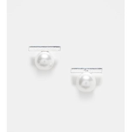 Kingsley Ryan Oorknopjes van sterling zilver met staafje en parels