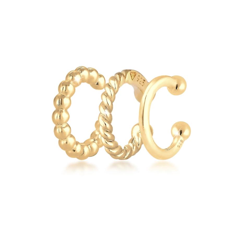 Elli Set minimalistische oorbellen van 925 sterling zilver in goudkleur Goud