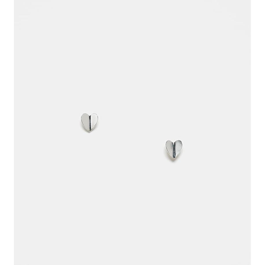 Kingsley Ryan Hartvormige platte oorknopjes van echt zilver Zilver