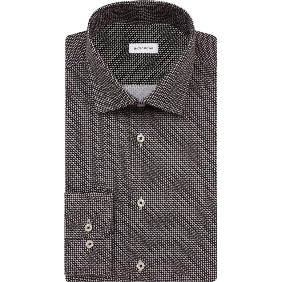 Seidensticker Overhemd donkergroen, Bedrukt -
