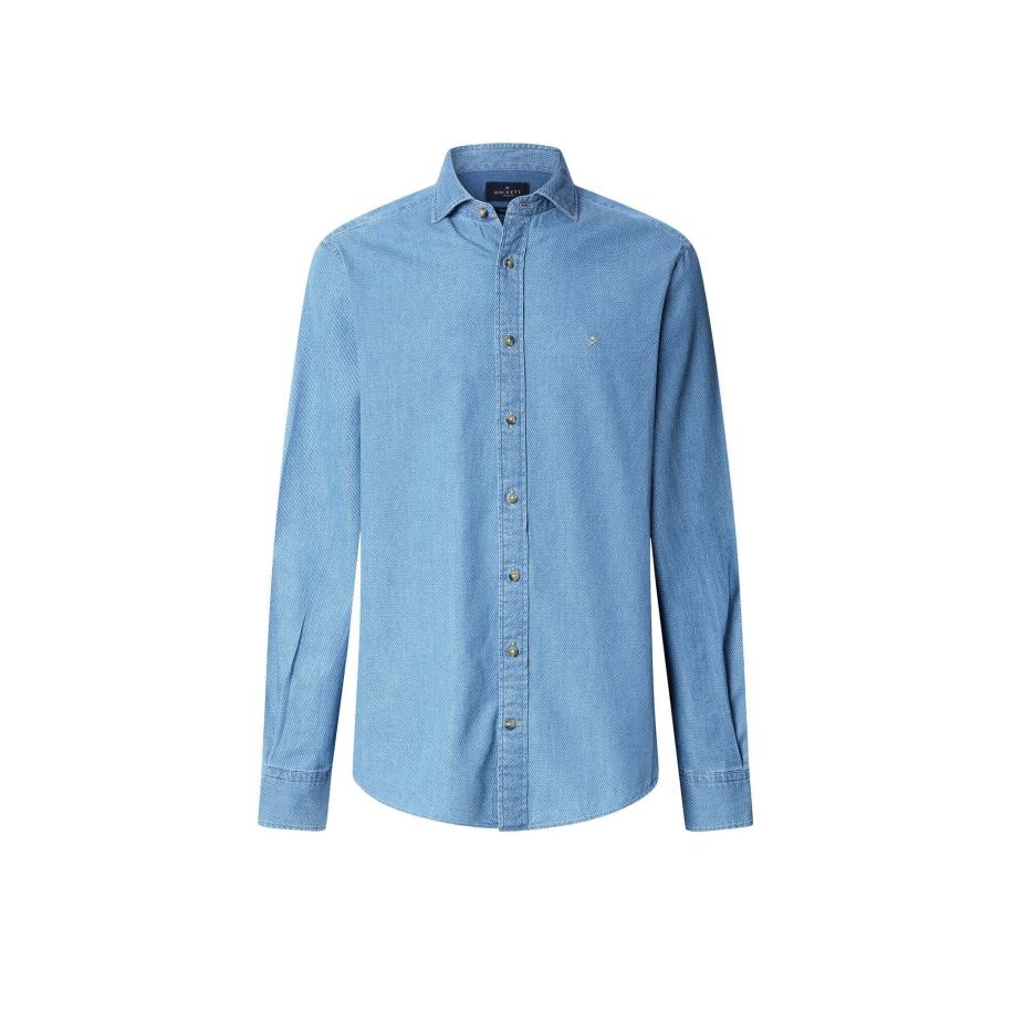 Hackett London Hackett London Overhemd blauw denim -