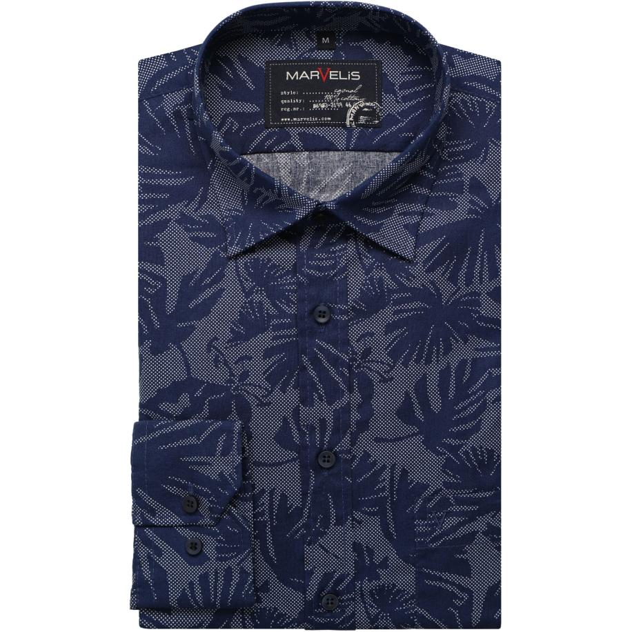 Marvelis Casual Overhemd marine, Motief Blauw