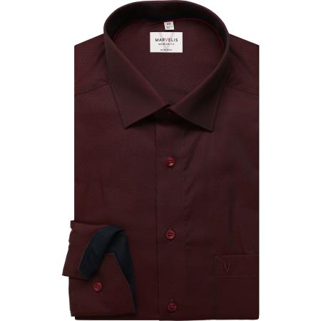 Marvelis Overhemd donkerrood, Faux-uni
