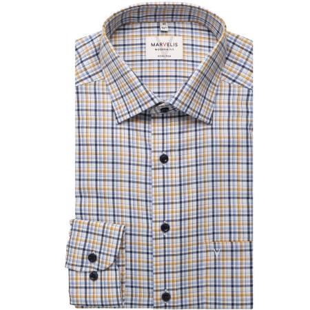 Marvelis Overhemd geel/blauw/wit, Ruit