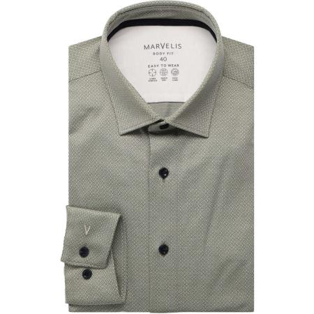 Marvelis Performance Overhemd olijf, Effen