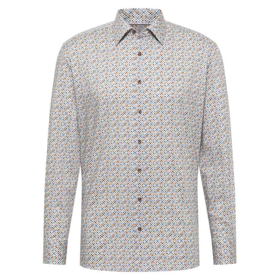 Eterna ETERNA Zakelijk overhemd beige / blauw / bruin -