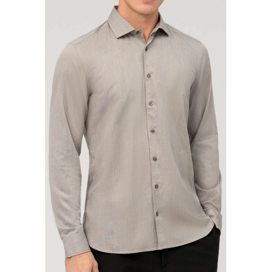 OLYMP Level Five Garment Washed Overhemd natuurlijk, Faux-uni Bruin