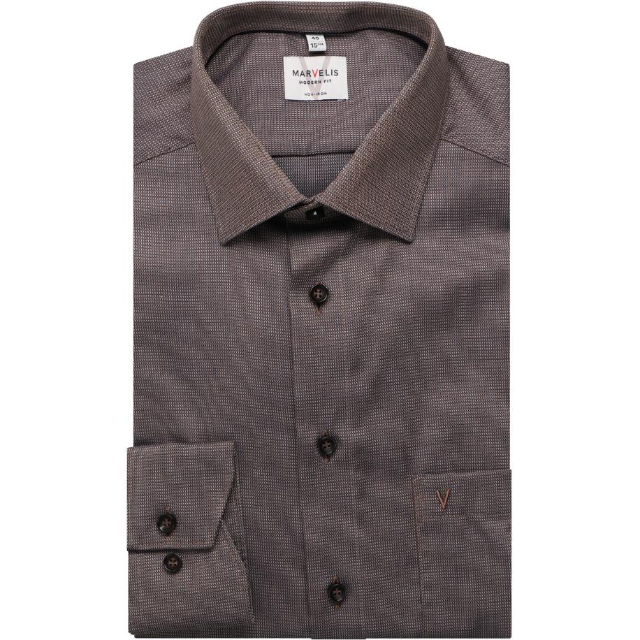 Marvelis Overhemd ML6 (vanaf 68 CM) bruin Bruin