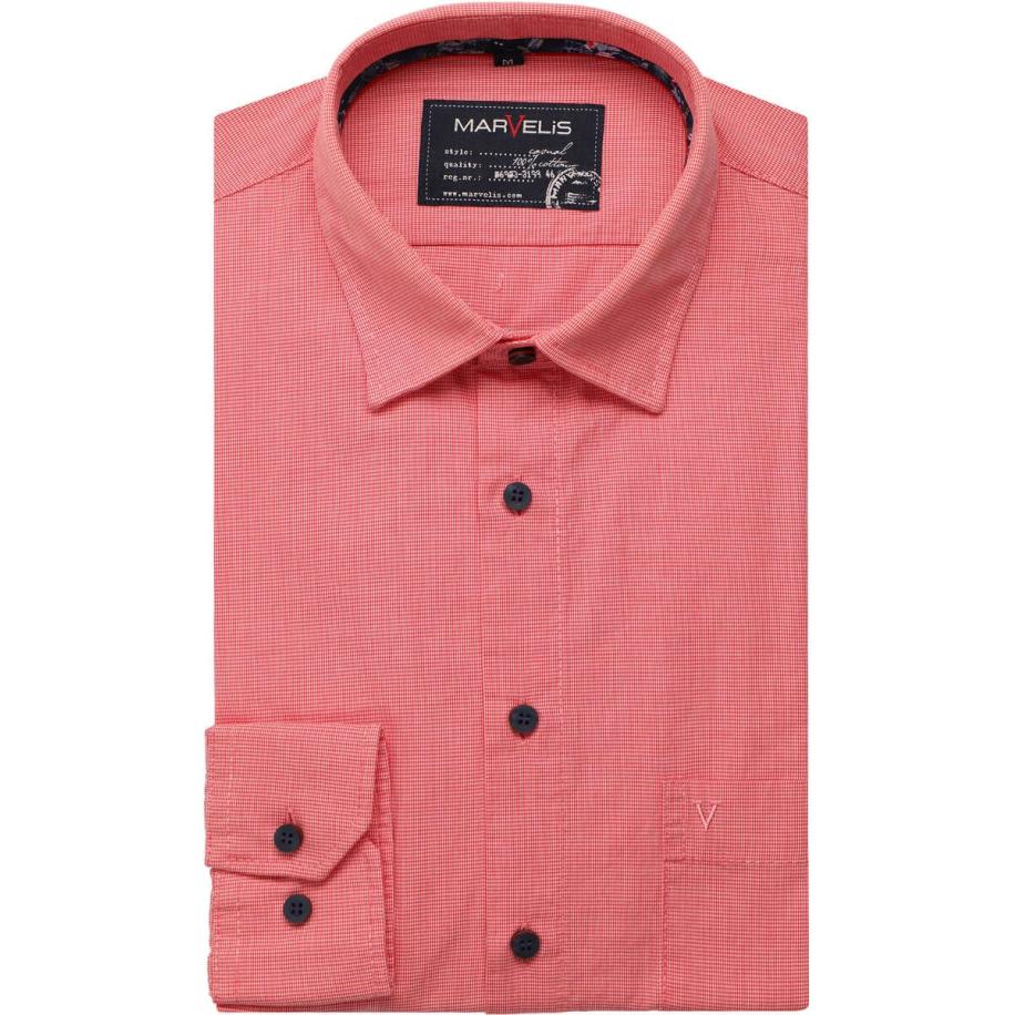 Marvelis Casual Overhemd rood, Faux-uni Rood