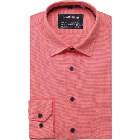 Marvelis Casual Overhemd rood, Faux-uni